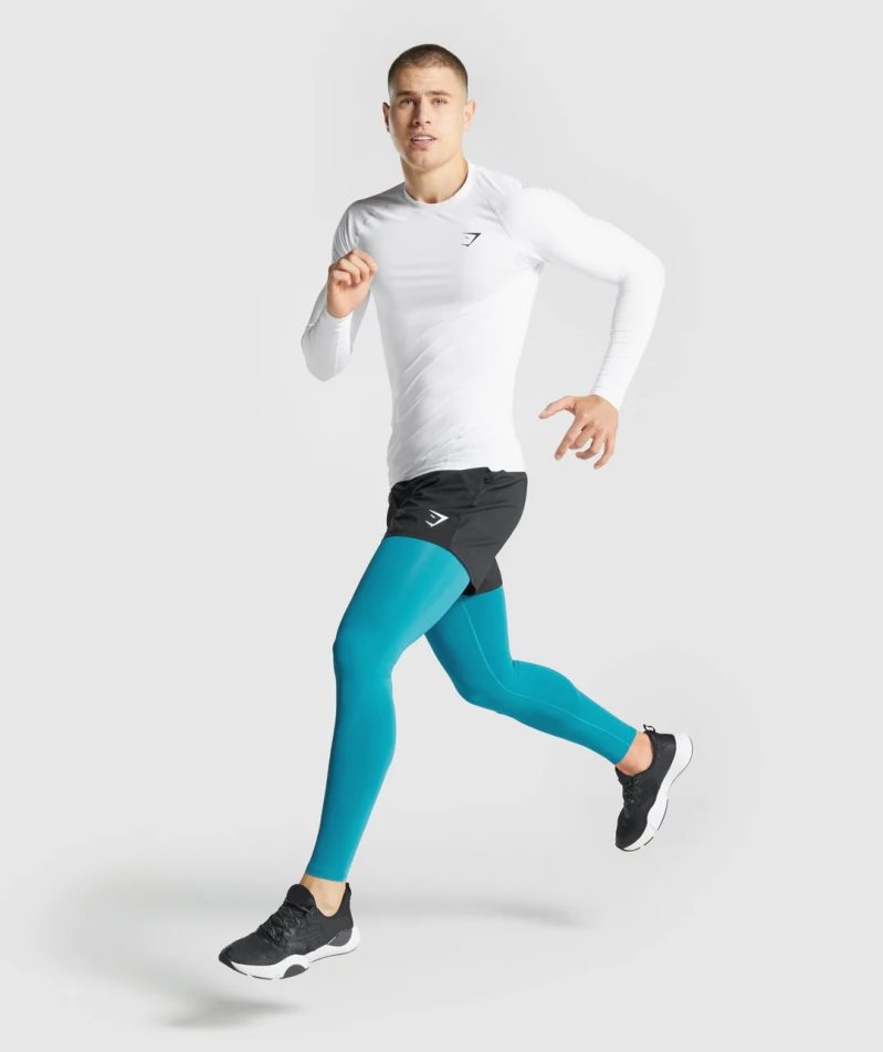 Men's Gymshark Element Baselayer Leggings Turquoise | NZ 3ZIYEA